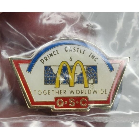 McDonald's Vintage Golden Arches Enamel Lapel Pin Prince Castle QSC - Picture 1 of 3